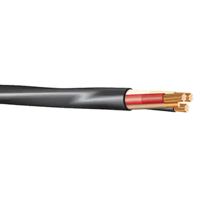 Non-Metallic NM-B Wire, 600 Volts, Class B Stranded Conductors, 8 AWG size with 3 Conductors and 1 Grounded Conductor, Black Sheathing, UL 83 & UL719 Rated