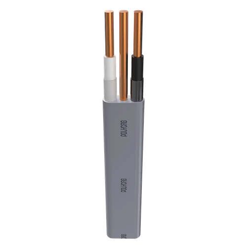 Underground Feeder & Branch Circuit Cable, Suitable for Direct Burial, Copper, Solid Conductor, 600 Volts 14 AWG size with 2 Conductors and 1 Grounded Conductor, Gray Sheathing, UL 83 & UL493 Rated